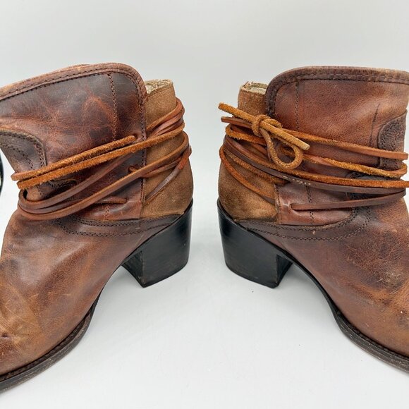 Free Bird Brown Leather Casey Boots Boho Distressed Size 8 Women's - Picture 3 of 6